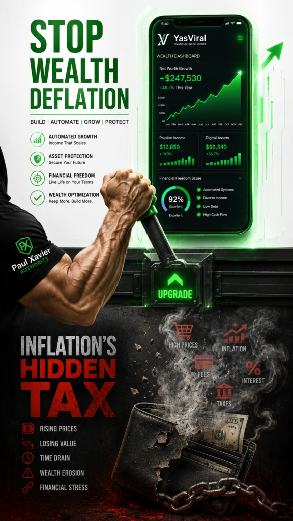 A clear financial chart illustrating how to stop wealth deflation caused by rising consumer inflation.