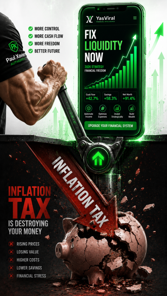 A powerful financial graphic showing how to fix household liquidity constraints and stop inflation tax.